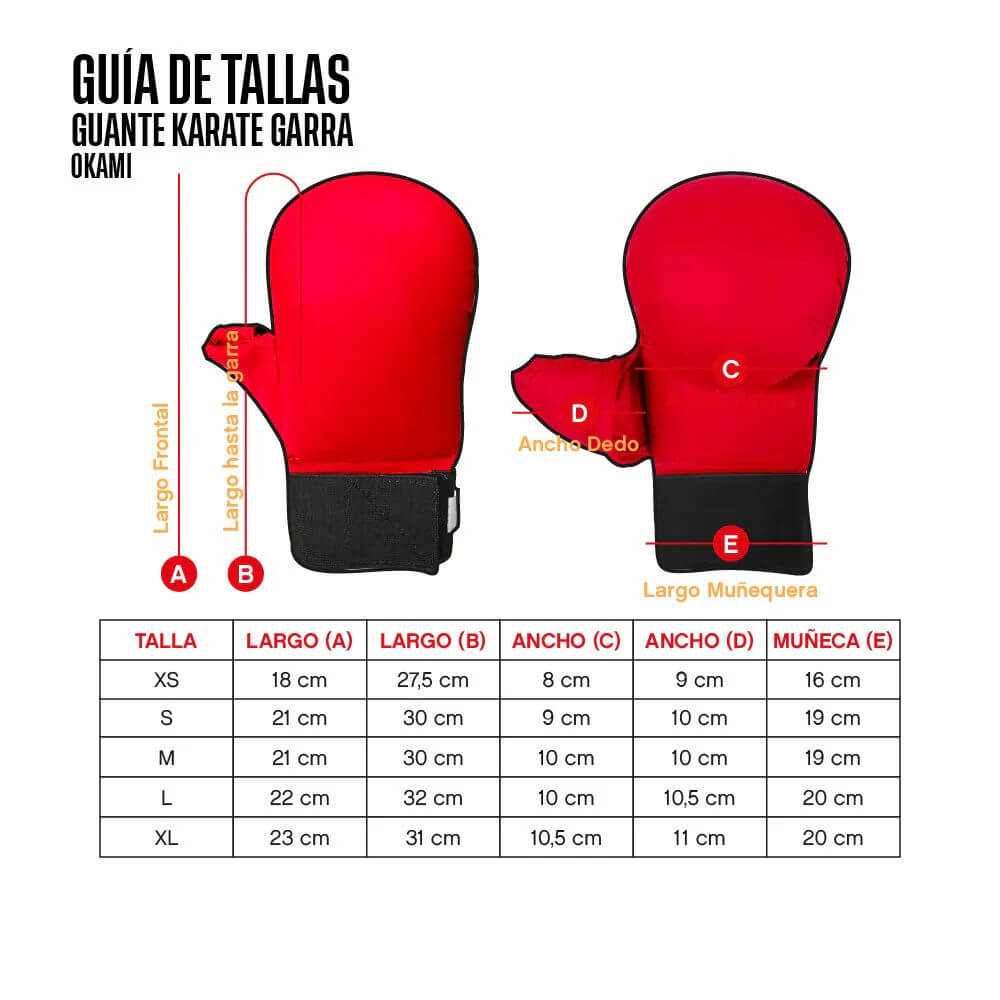 Guante Karate Okami Garra Tabla