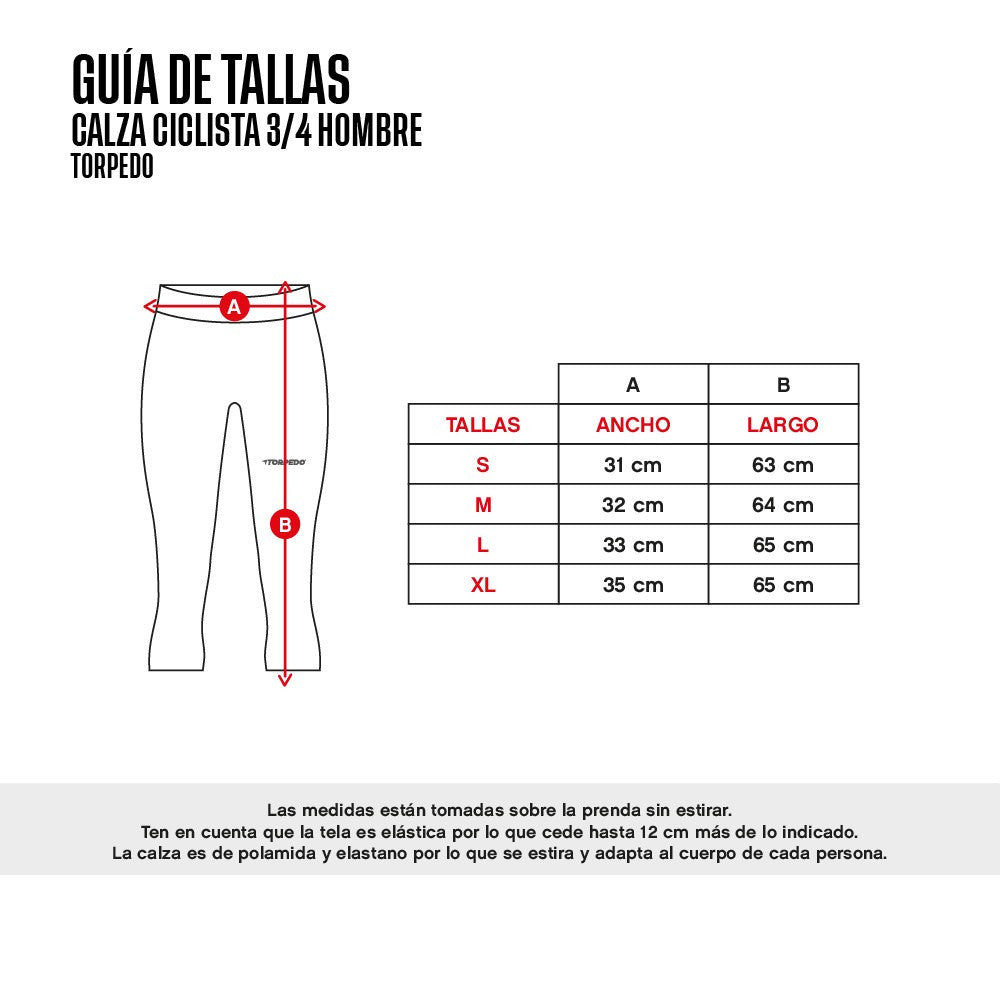 Calza Ciclista 3/4 Torpedo Hombre Guia