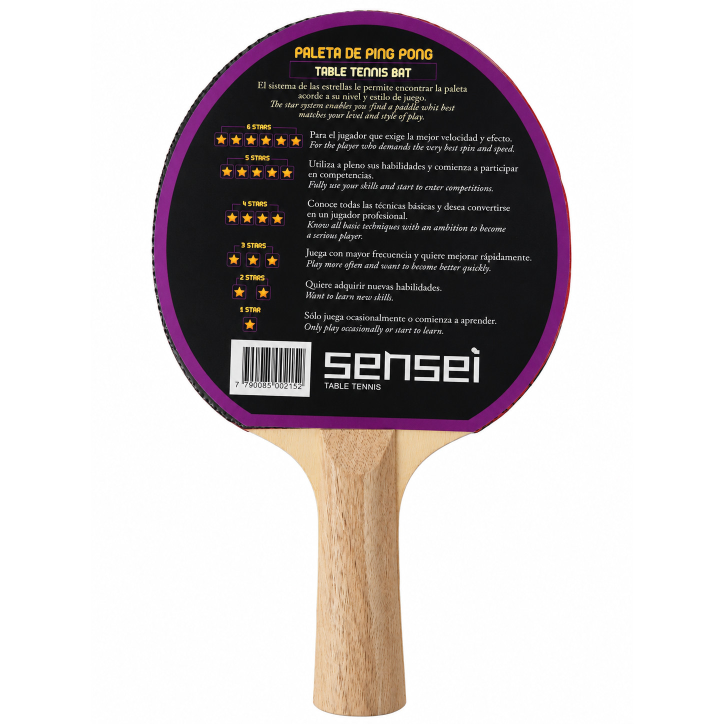 Paleta de Ping Pong Sensei 1* 2