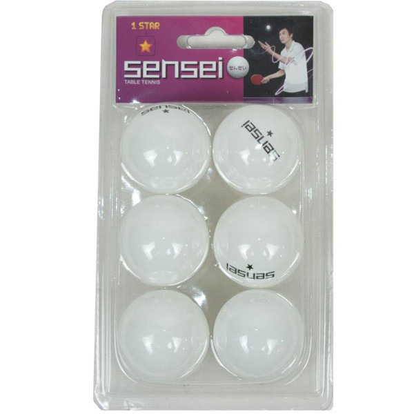 Pelota de Ping Pong Sensei 1* Blanca