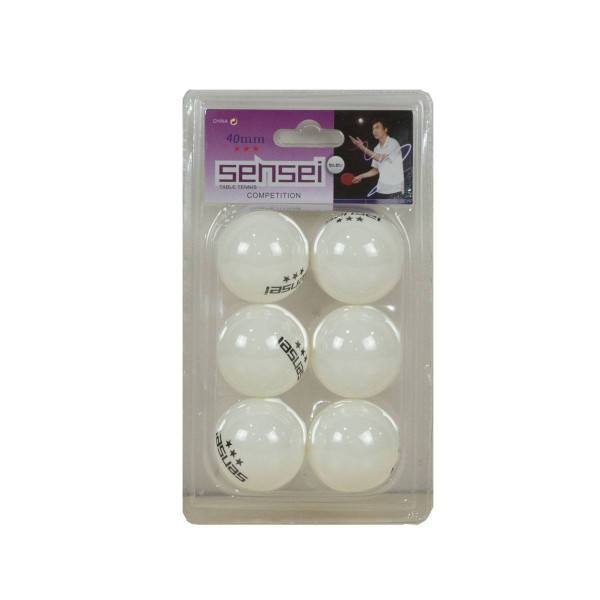 Pelota de Ping Pong Sensei 3* Blanca 40+