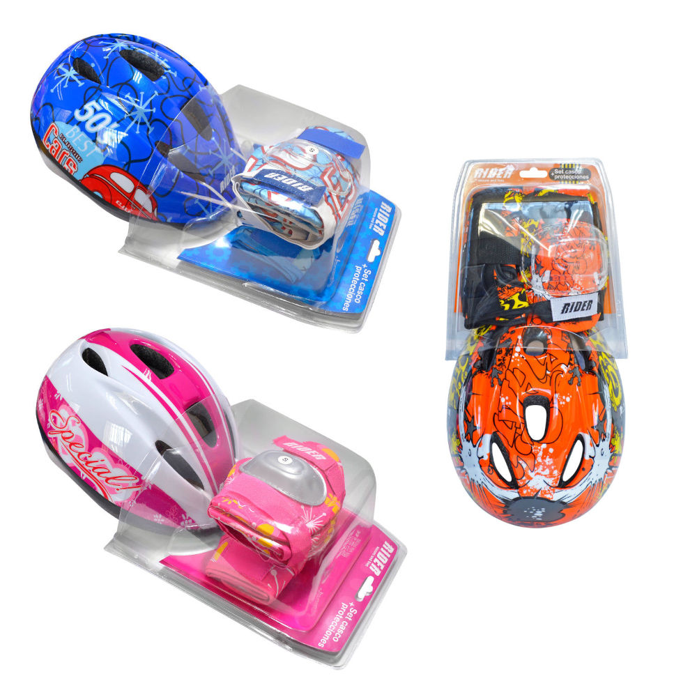 Set Casco + Protecciones Rider Infantil