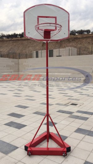 Arco - Torre de Basquetbol Juvenil con ruedas - Tubo de 1 1/2" x 2 mm.