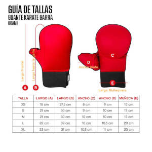 Guante Karate Okami Garra Tabla