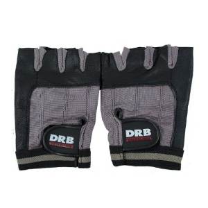 Guante Fitness DRB Cuero Spandex Gris Negro