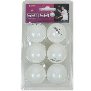 Pelota de Ping Pong Sensei 1* Blanca 40+