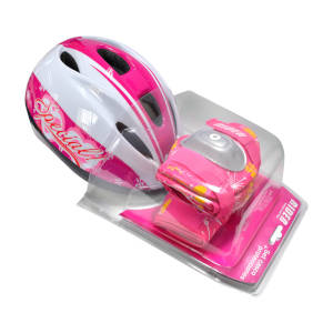 Set Casco + Protecciones Rider Infantil Rosado