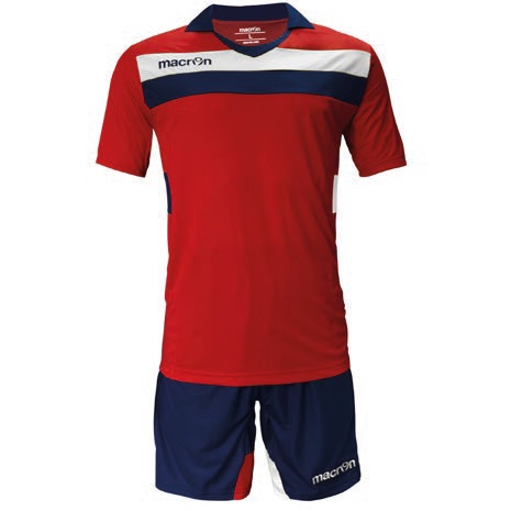 Equipo de Futbol Macron Genova Rojo - Blanco - Azul Marino