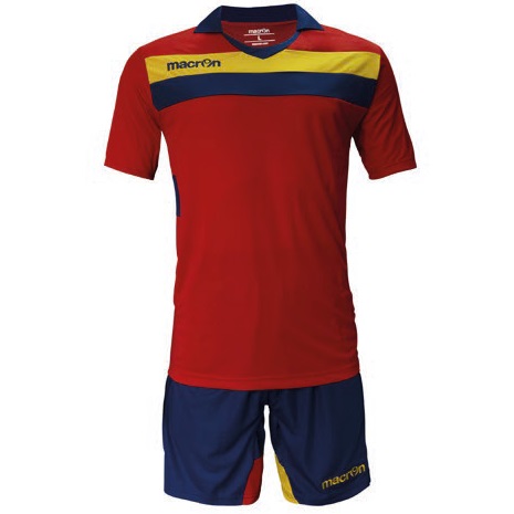 Equipo de Futbol Macron Genova Rojo - Azul Marino - Amarillo